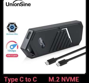 (RGB) Кейс Переходник UnionSine SSD m2 type-c