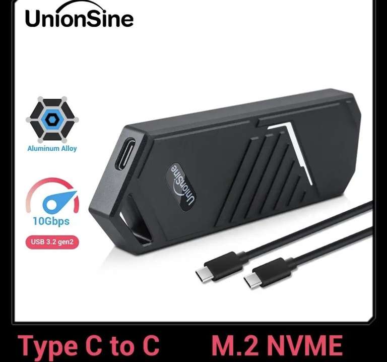 (RGB) Кейс Переходник UnionSine SSD m2 type-c