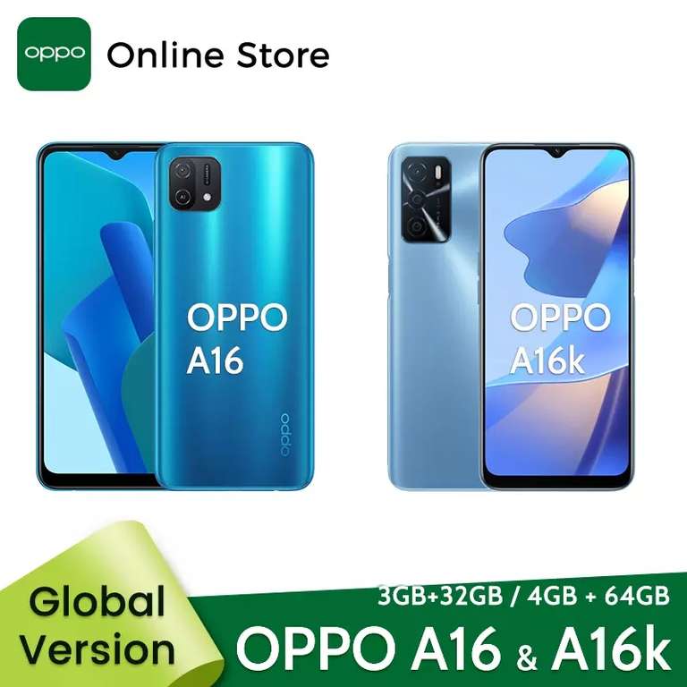 Глобальная версия смартфона OPPO A16/A16k, 3/32 Гб 4/64 Гб