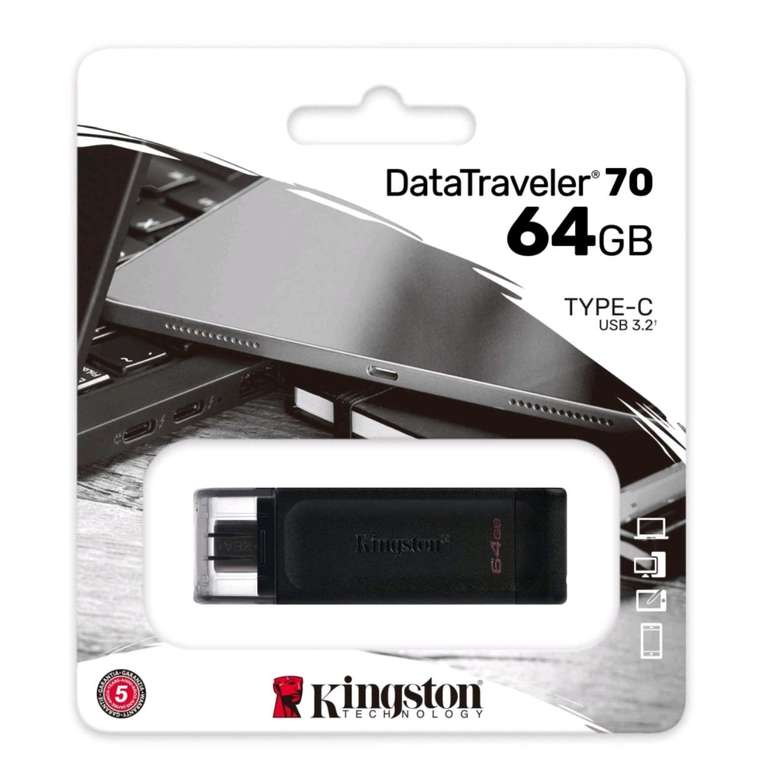 Флешка Kingston DataTraveler 70 64ГБ Black (DT70/64GB)