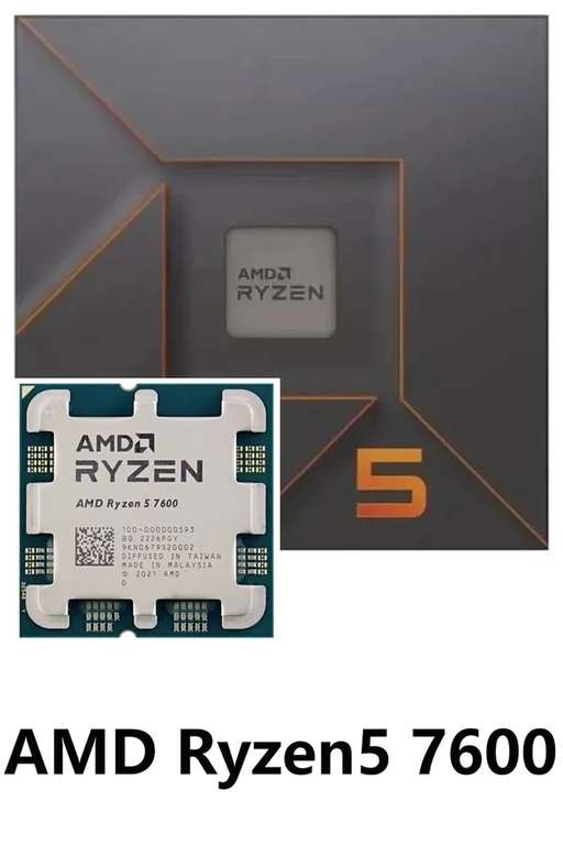 Процессор AMD Ryzen 5 7600 OEM (6/12, до 5100Мгц, AM5, Radeon Graphics), из-за рубежа, по Озон Карте