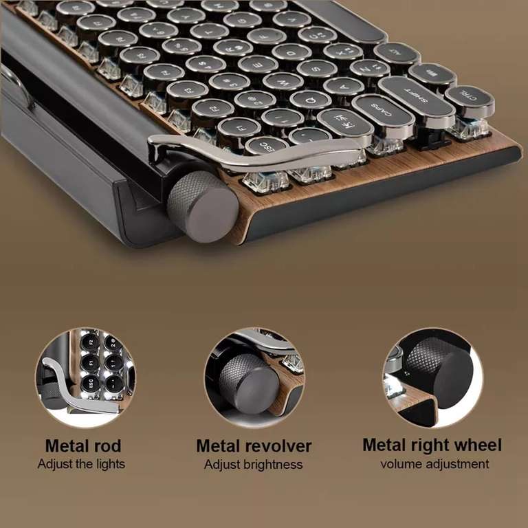 Компьютерная Bluetooth-клавиатура в стиле ретро в виде пишущей машинки, 88 клавиш