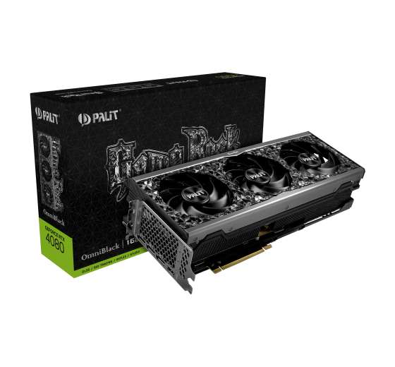 Видеокарта Palit GeForce RTX 4080 GameRock OmniBlack 16 ГБ (NED4080019T2-1030Q)