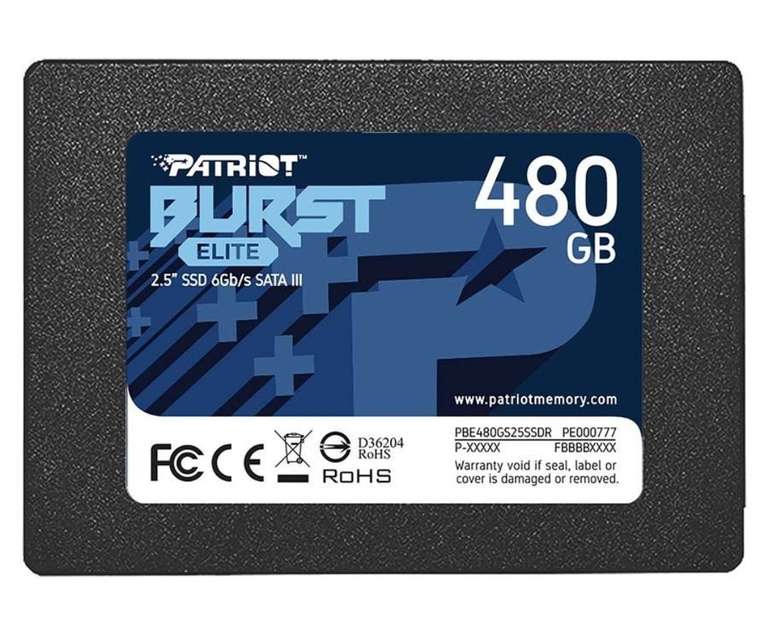 Подборка SSD дисков Patriot Memory, например PBE480GS25SSDR 480Гб 2.5" Sata III (PBE480GS25SSDR)