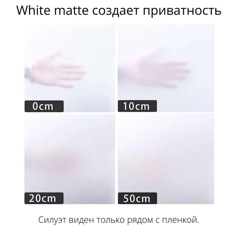 Белая матовая пленка на окно White Matte 40, 80х150 см, 2 шт.