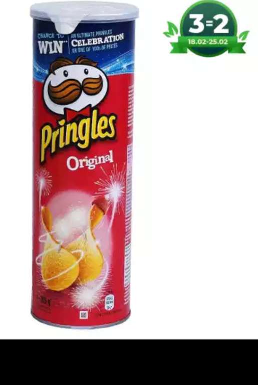 3=2 Чипсы Pringles Original, 165 г х 3 шт (91,5₽ за 1 шт) на Tmall