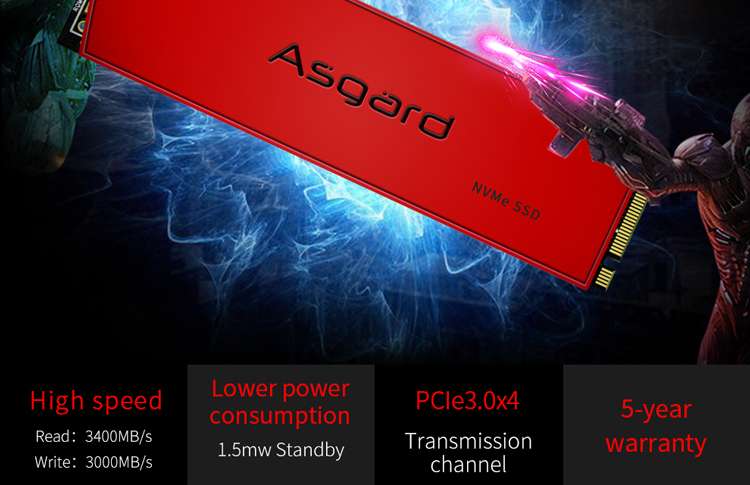2 ТБ M2 NVME Внутренний SSD Asgard AN3+ RED