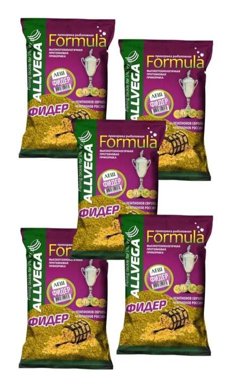 Прикормочная смесь ALLVEGA Formula Feeder Bream GBF09-FB, 900 г 5 шт., аромат бисквит, шоколад.