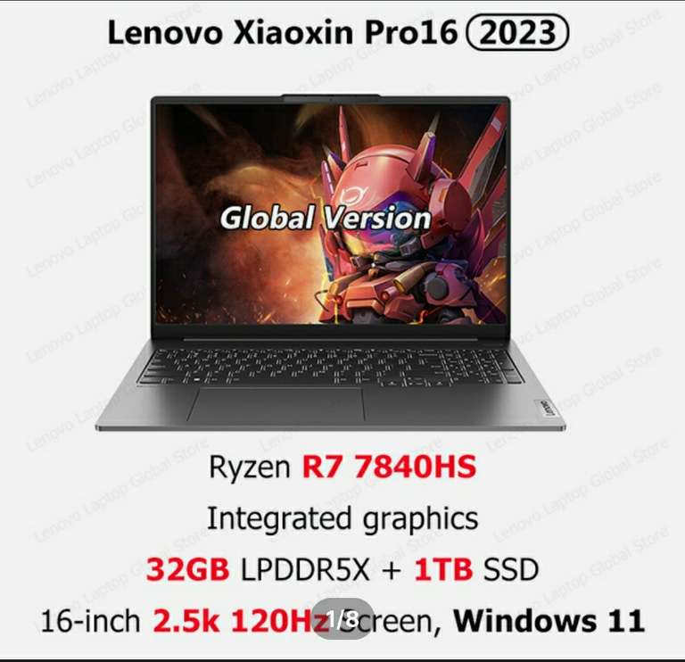 Ноутбук Lenovo Xiaoxin Pro 16'' 32Гб+1TB R7840S/R8845H