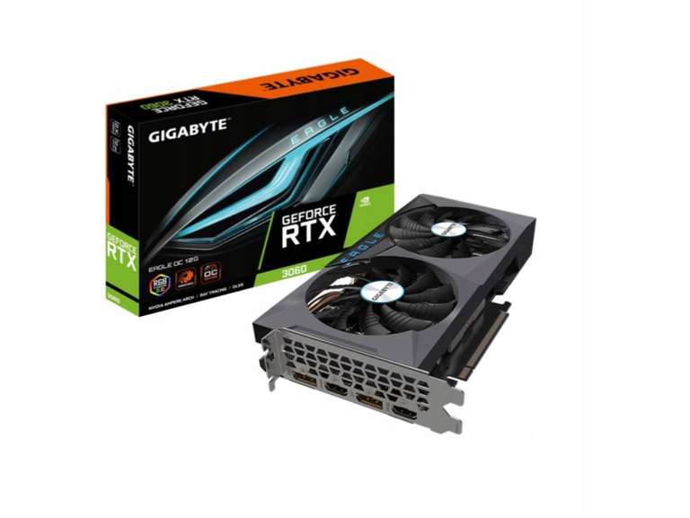 Видеокарта Gigabyte GeForce RTX 3060 12 ГБ GV-N3060EAGLE OC-12GD, LHR (цена с Ozon картой)