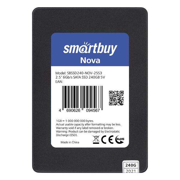 Жесткий диск SSD Smartbuy Nova 240GB SBSSD240-NOV-25S3 (баллы применимы)