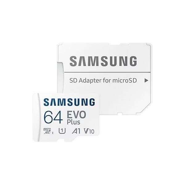 Карта памяти Samsung Evo Plus microSDXC 64GB Class 10 UHS-I (U1) + SD adapter (MB-MC64KA) (560р с бонусами)