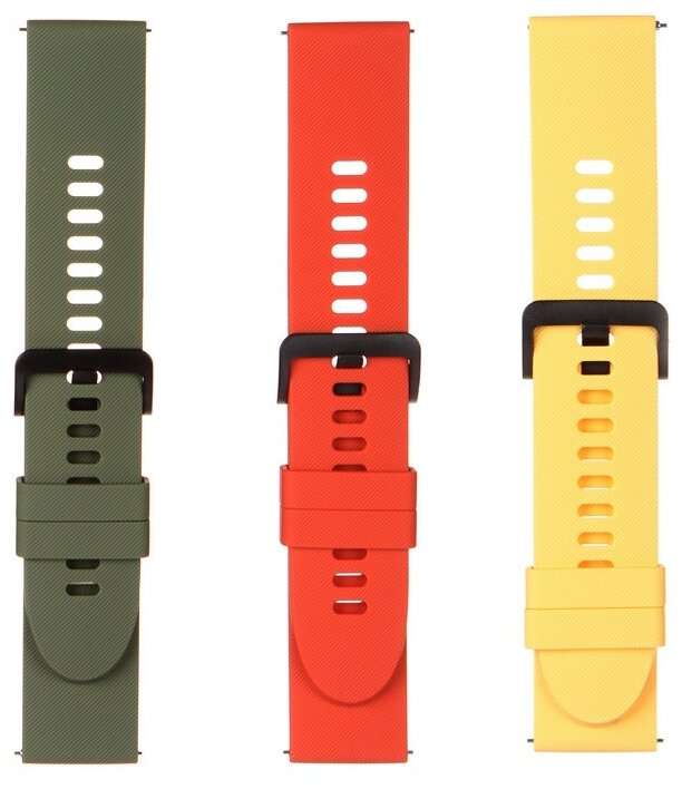 Набор ремешков Xiaomi Mi Watch Strap для часов (3-pack), оливковый/желтый/оранжевый