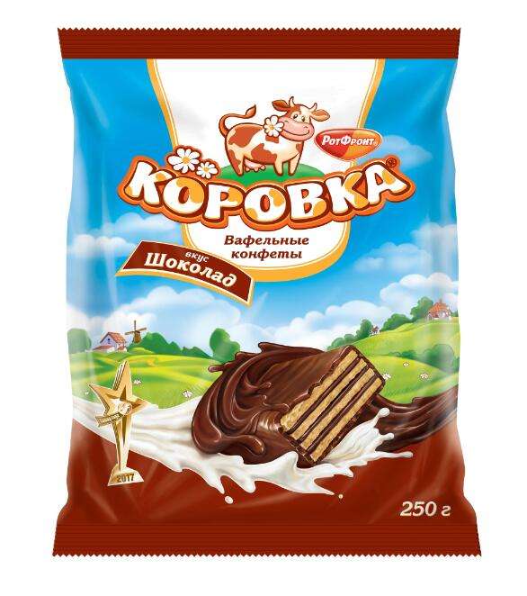 Конфеты Рот Фронт вафельные вкус шоколад, 250 г