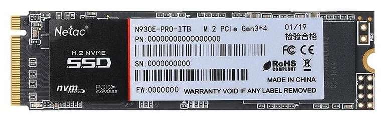 SSD M.2 Netac N930E PRO 1 ТБ (PCI-E 3.0 x4, 2130/ 1720 МБ/с)