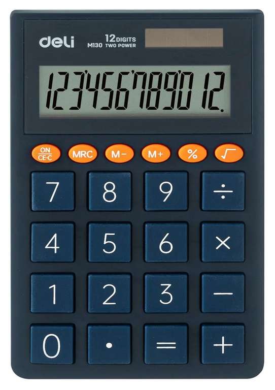 Калькулятор Deli EM130BLUE, 12-разрядный, синий
