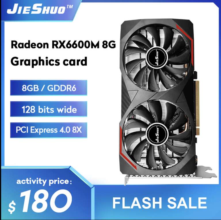 Видеокарта Jieshuo AMD Radeon RX6600M 8 ГБ