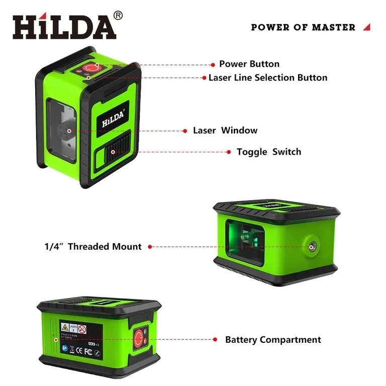 [11.11] Лазерный уровень Hilda 2 Mini Lines LS205