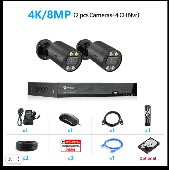 Система видеонаблюдения HFWVISION 4K (2 камеры)