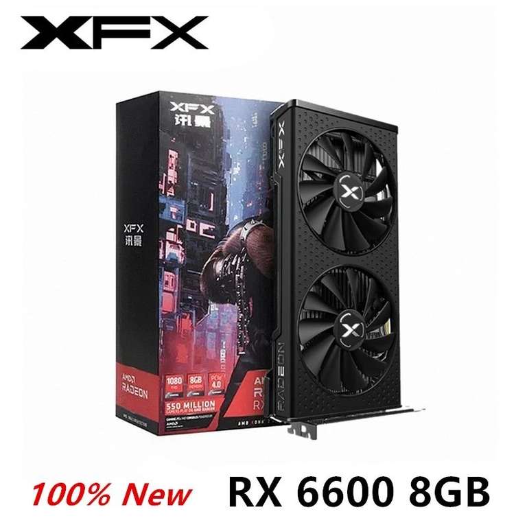 Видеокарта XFX RX 6600 8 GB, новая (цена 23740₽ по курсу QIWI 60,87₽)