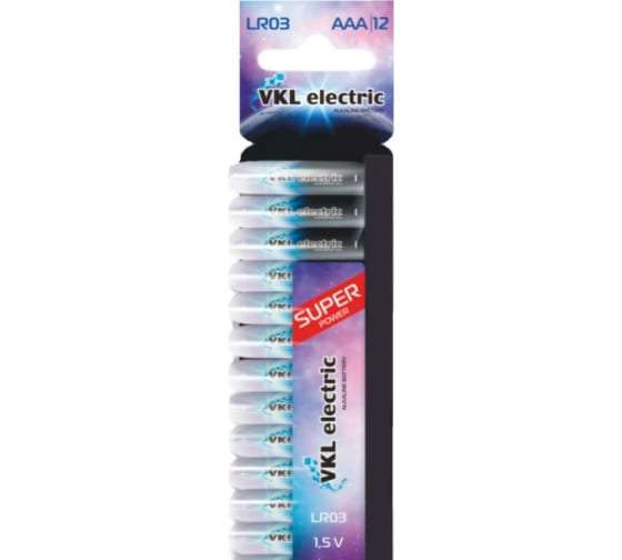 Батарейка VKL electric LR 03 / ААА Alkaline BLх12 1,5В (цена зависит от города)