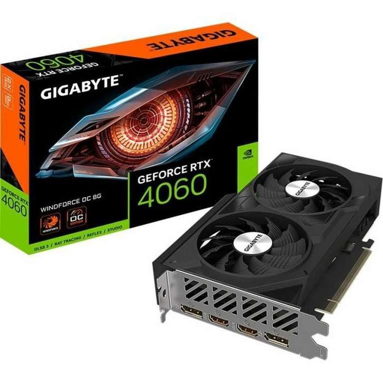 Видеокарта Gigabyte GeForce RTX 4060 WINDFORCE OC 8 ГБ (GV-N4060WF2OC-8GD), цена с озон картой