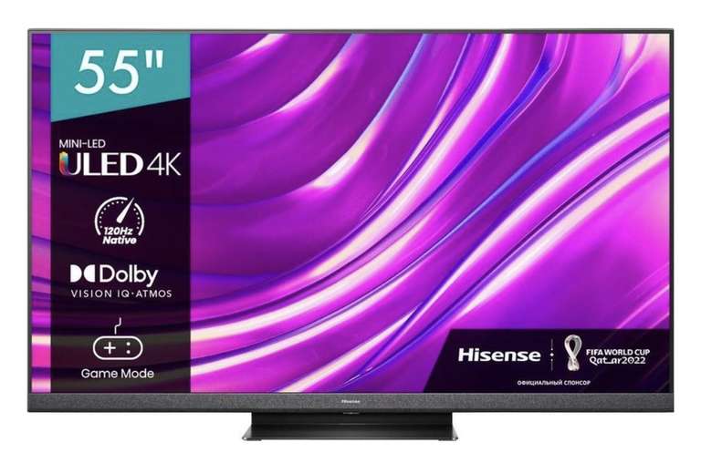 55" 4K Телевизор Hisense 55U8HQ, ULED, темно-серый, Smart TV VIDAA