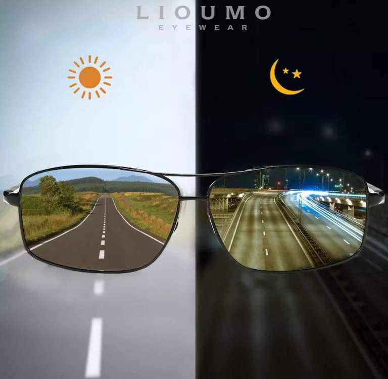 Фотохромные/Антибликовые/Поляризационные солнцезащитные очки LIOUMO
