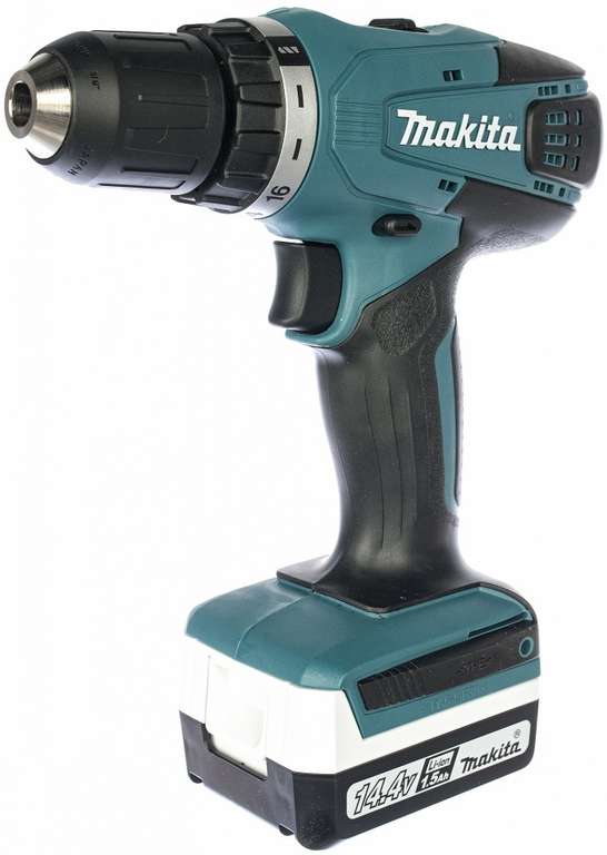 Дрель-шуруповерт аккумуляторная MAKITA DF347DWEX8 (в комплекте 2 аккумулятора, ЗУ, набор бит Makita D-30667, кейс для хранения)