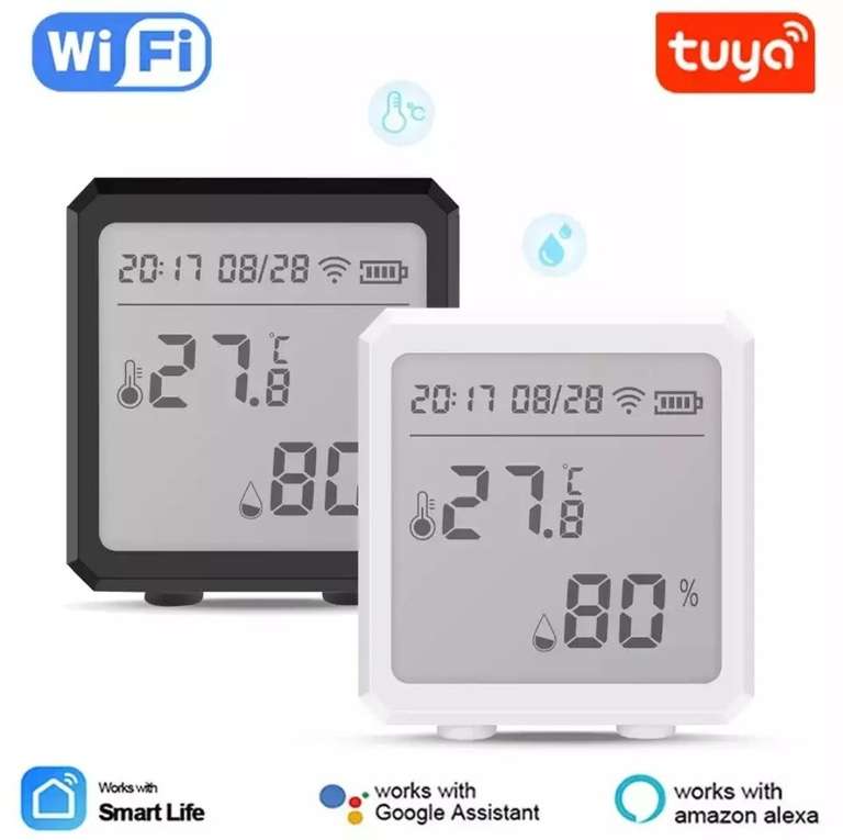Датчик температуры и влажности Tuya Wi-Fi (можно списать монеты)