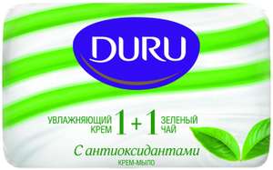 DURU Крем-мыло кусковое Soft sensations 1+1 Зелёный чай, 80 г, 2 шт.