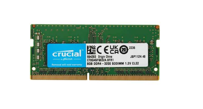 Оперативная память для ноутбуков Crucial 8 ГБ DDR4 3200 МГц SODIMM (Яндекс картой)