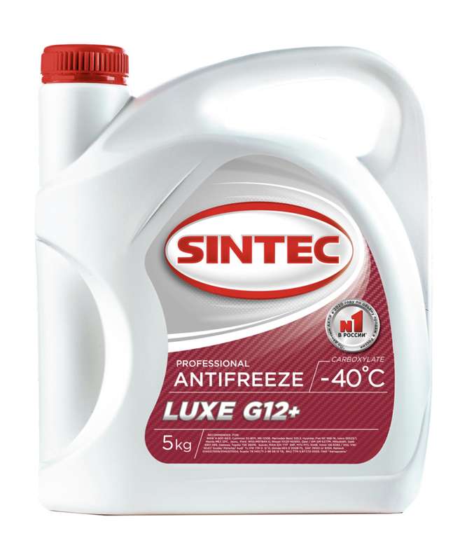 Антифриз SINTEC LUXE G12+ (-40) красный 5 кг (при оплате Ozon Картой)