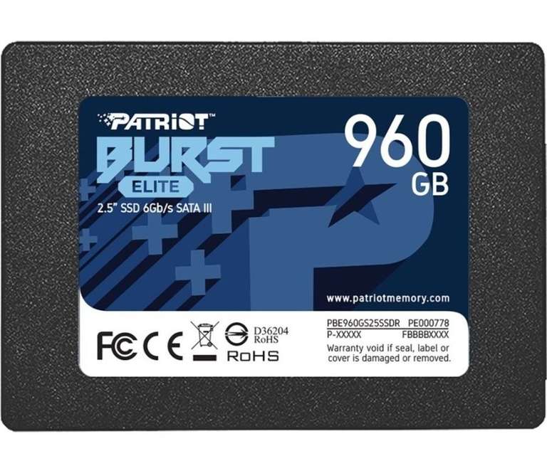 SSD диск Patriot Memory PBE960GS25SSDR / 960Гб / 2.5" / Sata III