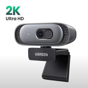 Веб-камера UGREEN компактная с двумя микрофонами, 2 к, USB, зум