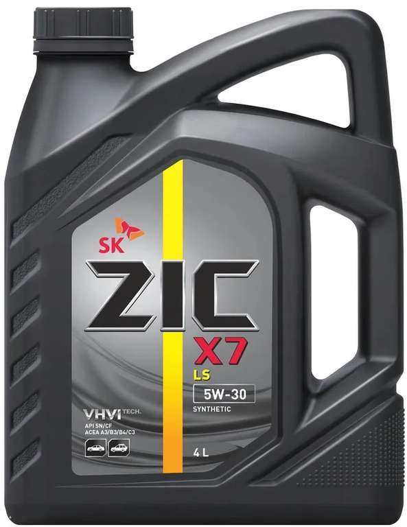 Моторное масло ZIC X7 LS 5W-30 Синтетическое 4 л (при оплате Ozon Картой)