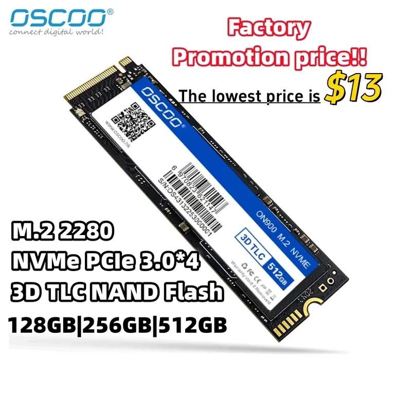 Внутренний твердотельный накопитель NVMe 256 ГБ PCIe3.0 X4 3D TLC