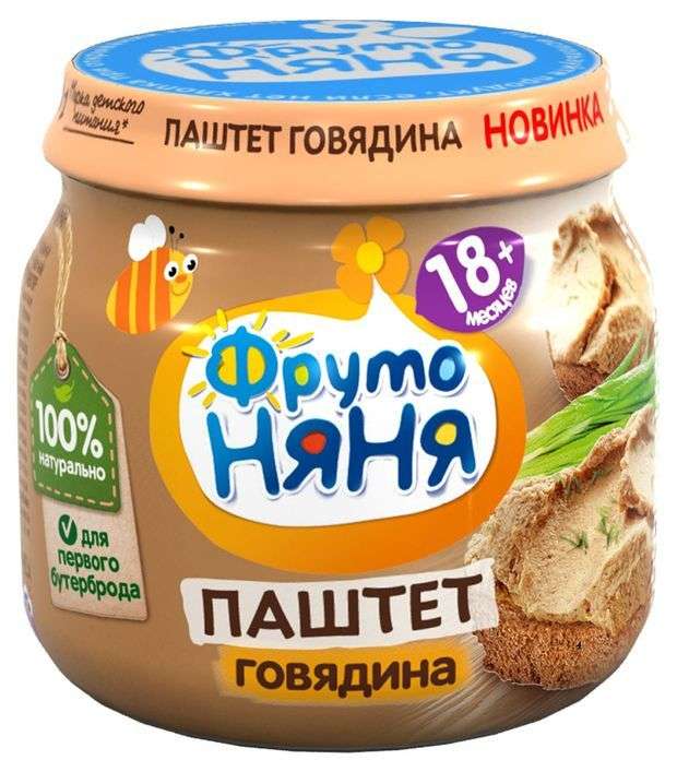 [Уфа] Паштет «ФрутоНяня» из говядины с печенью с 18 мес., 80 г