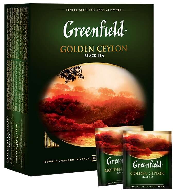 [Мск и др.] Чай черный Greenfield Golden Ceylon в пакетиках, 100 пак.