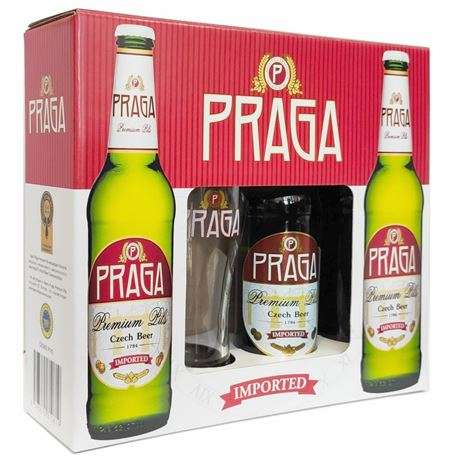 Набор пивной Praga Premium стекло+бокал, 0,5 л арт 124388
