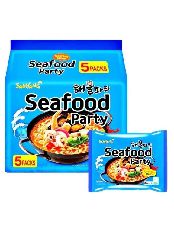 Лапша БП SamYang Seafood, Корея, 5шт х 125гр. (+ другие виды в описании) (цена с озон картой)