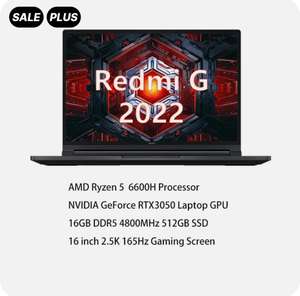 Игровой ноутбук Redmi G, 16", IPS, 2560x1600, Ryzen R5 6600H, RTX3050 ,16 Гб ddr5/512 Гб, windows 11