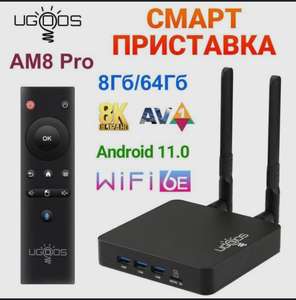 ТВ приставка Ugoos AM8 4 PRO (с Озон картой, из-за рубежа)