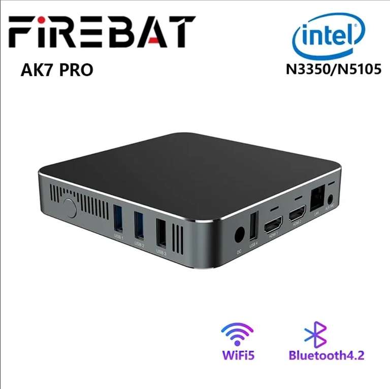 Мини-ПК FIREBAT AK7 PRO, Intel N5105, WiFi5, BT4.2, 8/256 ГБ