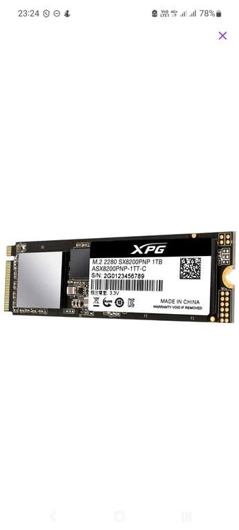 SSD диск ADATA XPG SX8200 Pro 1ТБ (ASX8200PNP-1TT-C)