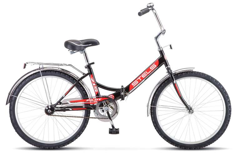 Велосипед STELS Pilot-715 Z010 2021, 24", черный/красный