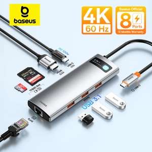 USB-концентратор Baseus 8-в-1, 10 Гбит/с, 4К@60Гц