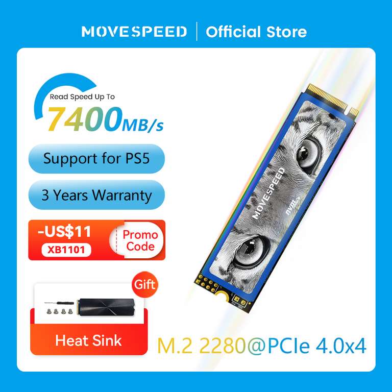 Твердотельный SSD 1 Тб m.2 NVME Movespeed
