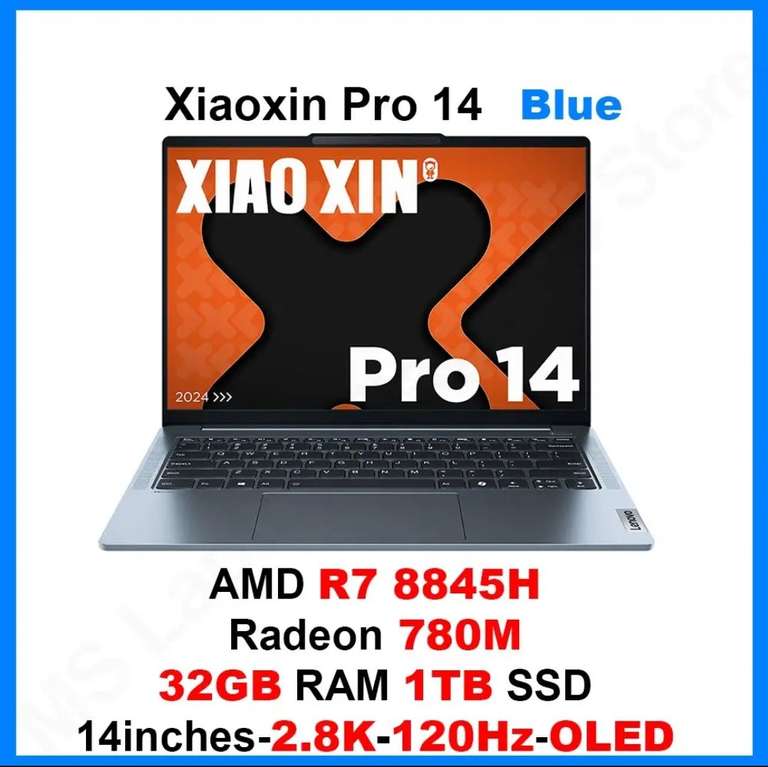 Ноутбук Lenovo Xiaoxin Pro 14, 14", 2880*1800, AMD 2024, R7 8845H, 32 ГБ/1 ТБ, windows 11