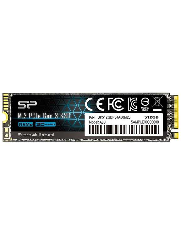 SSD диск SILICON POWER SP512GBP34A60M28 / 512Гб / 2280 / PCI-E / 2200-1600 Мб/с